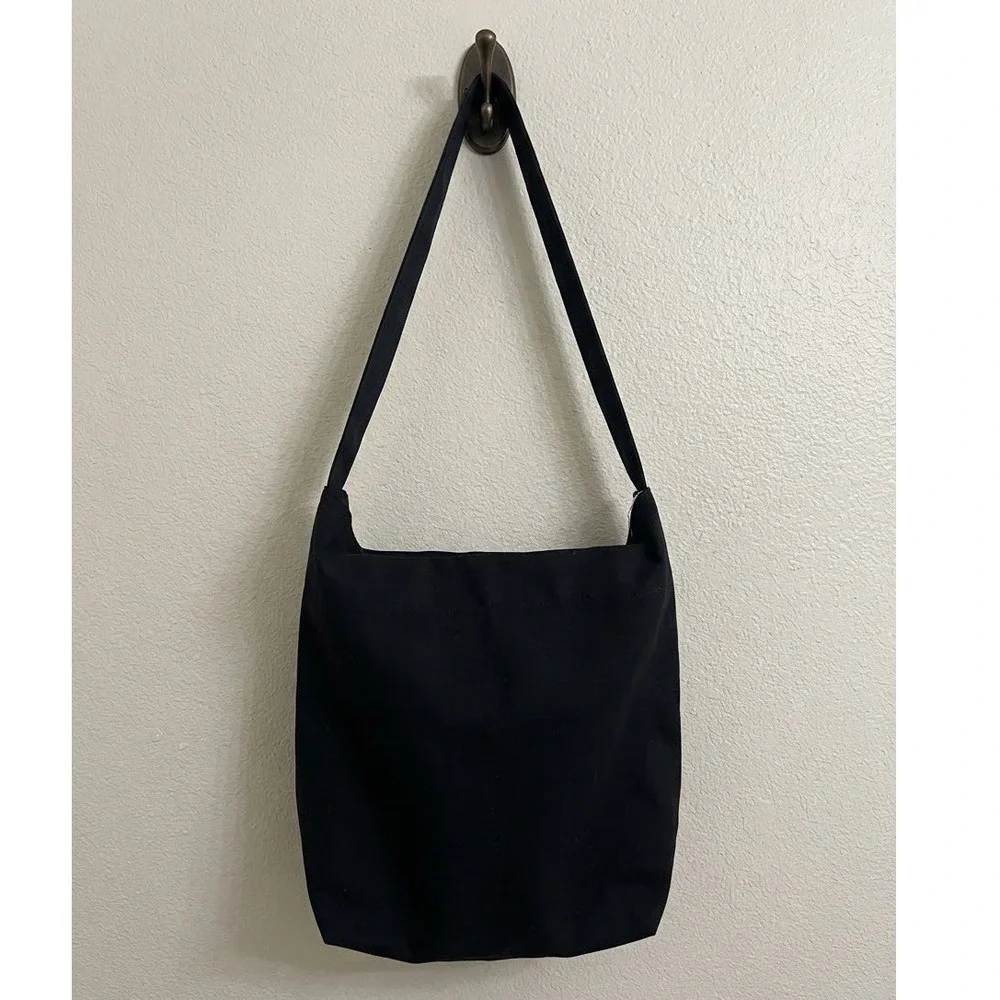 Grateful Dead Dancing Bear Black Canvas Hobo Shoulder Bag Pink Embroidery